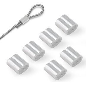 200Pcs 3/32" Aluminum Crimping Loop Sleeve for 2.5mm Wire Rope and Cable