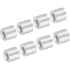 PATIKIL 1/6"/4mm Wire Rope Stop Sleeve,25 Pack Aluminum Crimping Loop Sleeve for Wire Rope and Cable Ferrule,Silver