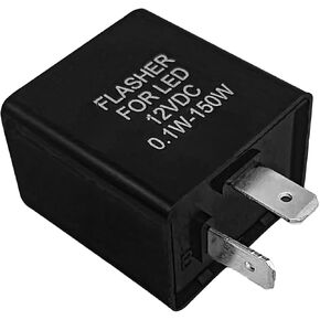 2-Pin Electronic Turn Light Flasher Relay, 12V LED Hazard Warn Signal Hyper Flash Relay, Car Motorcycle Universal Turn Signal Hazard Warn Relay