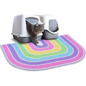 Cat Litter Mat Quality Litter Box Mat Large Non-Slip Cat Litter Mat Litter Trapping Mat Soft Kitty Litter Mat Compatible Two Litter Boxes Cat Products Easy to Clean