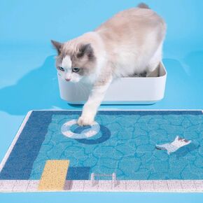Cat Litter Mat Small,Waterproof Pet Food Mats,Comfort Bathroom Rugs,Washable Shower Mat,Cat Rug Door Mats,Kitchen Mats for Floor,Cat Welcome Mat for Indoor Outdoor