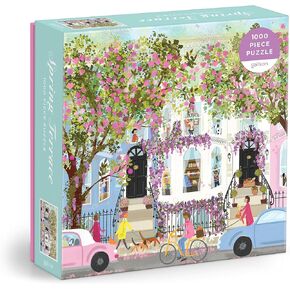 Spring Street 1000 Piece Puzzle in a Square Box from Galison - 1000 Piece Puzzle for Adults, Beautiful Illustrations from Joy Laforme