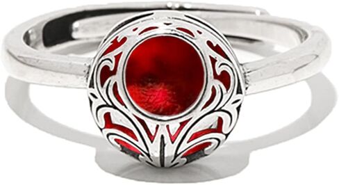 Recycled Vintage 1940s Red Beer Bottle and Sterling Silver Vintage Lace Adjustable Ring in Saudi Arabia