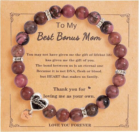 Mom Bracelets for Women - Gifts for Mom from Daughter- Amethyst Bracelet 8MM Healing Crystals Natural Amethyst Beads Handmade Bracelets Mothers Day Gifts Mom Birthday Gifts Christmas Gifts in Kuwait