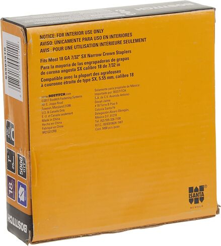 BOSTITCH Crown Staples, Narrow, 1 x 7/32-Inch, 18GA, 5000-Pack (SX50351G) in Saudi Arabia