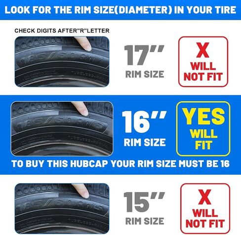 16'' Hubcaps Set of 4 Wheel Rim Cover Universal R16 Hub Caps Replacement ABS Material Exterior Accessories for Car Pickup Truck SUV (16-Inch, Silver & Black Lacquer) in Kuwait