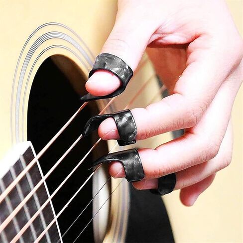 Xiaokeis 4 Pcs Guitar Slide, Set of 4 Glass Slide with 8pcs Finger Sleeves, Steel Guitar Slide for Electric Guitar Accessories, Electric Guitar Accessories with Storage Box(Random Color) in Saudi Arabia