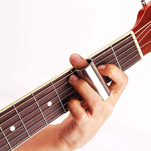 Xiaokeis 4 Pcs Guitar Slide, Set of 4 Glass Slide with 8pcs Finger Sleeves, Steel Guitar Slide for Electric Guitar Accessories, Electric Guitar Accessories with Storage Box(Random Color) in Saudi Arabia