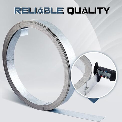 Gisafai 1.57 بوصة × 98.43 قدم شريط مجاري مجلفن حزام معدني شديد التحمل مقاوم للرياح نطاقات معدنية لمشاريع التثبيت، ورافعات الشعاع، وبناء المنازل in Kuwait