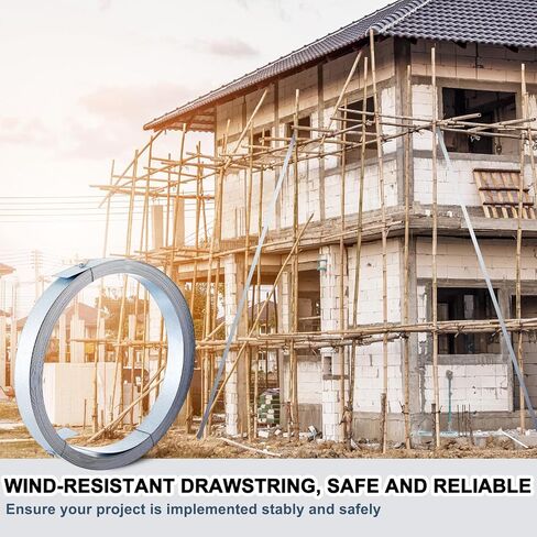 Gisafai 1.57 بوصة × 98.43 قدم شريط مجاري مجلفن حزام معدني شديد التحمل مقاوم للرياح نطاقات معدنية لمشاريع التثبيت، ورافعات الشعاع، وبناء المنازل in Kuwait