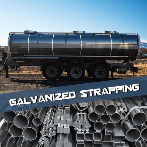 Gisafai 1.57 بوصة × 98.43 قدم شريط مجاري مجلفن حزام معدني شديد التحمل مقاوم للرياح نطاقات معدنية لمشاريع التثبيت، ورافعات الشعاع، وبناء المنازل in Kuwait