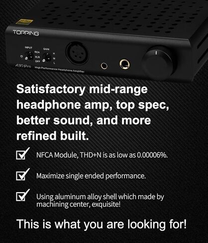 مضخم سماعة الرأس KGUSS Topping A30 Pro NFCA SE متوازن XLR 4.4 مم 6.35 مم مخرج 6000 ميجاوات × 6000 ميجاوات سماعة رأس متوازنة لـ D30 Pro (أسود) in Kuwait