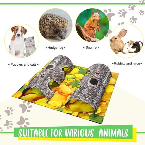 Cat Tunnels Collapsible Pet Tube - Interactive Tree Trunk Cat Activity Play Tunnels with Peek Holes Plush Bell Toys, Pets Puzzle Hunt Chase Training Center for Kitten, Ferret, Small Animals in Saudi Arabia