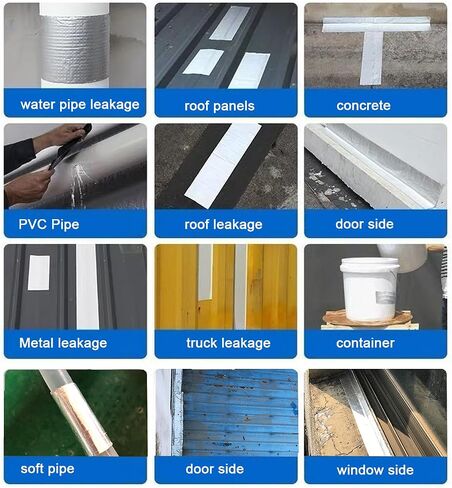 Butyl Tape Waterproof Tape, Aluminum Foil Butyl Seal Tape for Leakage, Butyl Rubber Tape for Reapring for Boat, Pipe Sealing, Roof Crack, RV, Awning, Window Sealing - 6"W x 16'L in Saudi Arabia