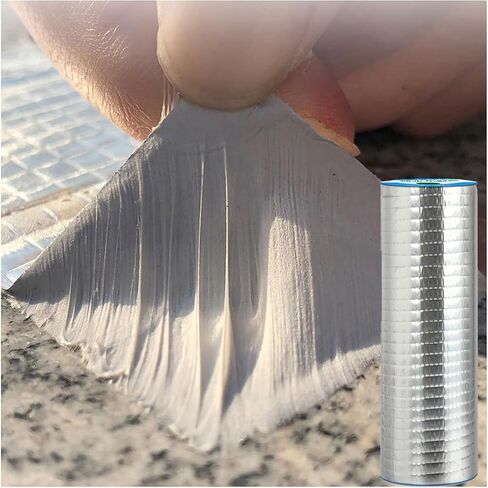 Butyl Tape Waterproof Tape, Aluminum Foil Butyl Seal Tape for Leakage, Butyl Rubber Tape for Reapring for Boat, Pipe Sealing, Roof Crack, RV, Awning, Window Sealing - 6"W x 16'L in Saudi Arabia