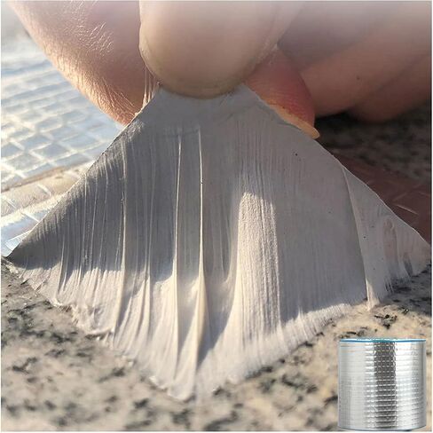 Butyl Tape Waterproof Tape, Aluminum Foil Butyl Seal Tape for Leakage, Butyl Rubber Tape for Reapring for Boat, Pipe Sealing, Roof Crack, RV, Awning, Window Sealing - 6"W x 16'L in Saudi Arabia