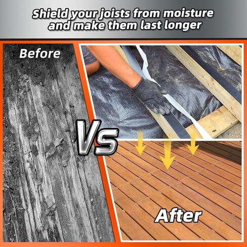 شريط رافدة من 10 عبوات من TolleSonne للتزيين مقاس 2 بوصة × 50 بوصة، شريط بوتيل مقاوم للطقس، شريط وامض ذاتي اللصق للخشب الصلب للأسطح الخشبية، سقف عوارض 2 بوصة × 50 قدمًا in Kuwait