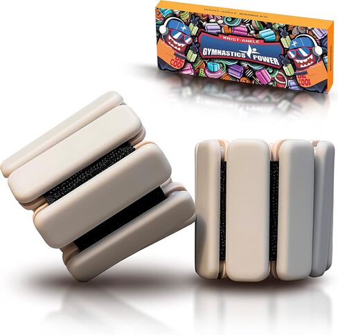 أساور الكاحل للمعصم القوي للجمباز للنساء والرجال - سوار الدمبل للمشي والركض واليوجا وصالة الألعاب الرياضية وتدريبات القوة (1 رطل - زوج بيج كريمي) in Kuwait