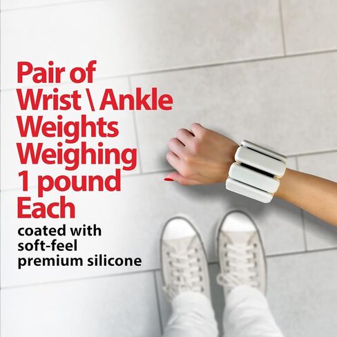 أساور الكاحل للمعصم القوي للجمباز للنساء والرجال - سوار الدمبل للمشي والركض واليوجا وصالة الألعاب الرياضية وتدريبات القوة (1 رطل - زوج بيج كريمي) in Kuwait