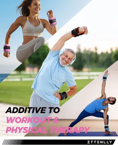 مجموعات أوزان المعصم من ZTTENLLY - حجم قابل للتعديل - مجموعات أوزان اليد للذراع للنساء والرجال - مناسبة للمشي والعلاج الطبيعي والجري واليوجا والتمارين الرياضية in Kuwait