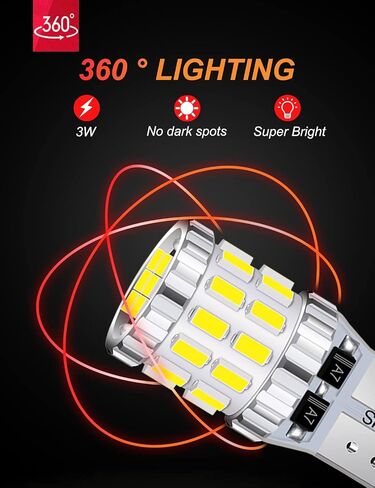 DURAUTOM 12V-24V Wedge194 T10 W5W LED Bulbs Error Free, Newest Extremely Bright 6500K White, For Interior Dome Map Door Courtesy License Plate Trunk Lights (Pack of 4) in Saudi Arabia