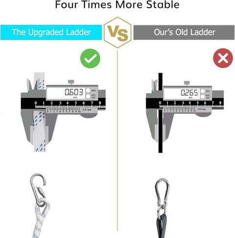 4 Steps Boat Rope Ladder, Portable Outdoor Climbing Rope Boarding Ladder for Inflatable Boat, Kayak, Motorboat, Canoeing, Assist Boat, Sailboat, Jet Skis White in Kuwait