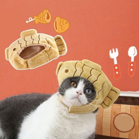 CheeseandU Sushi Shape Pet Hat Costume Japanese Kawaii Design Hat Adjustable Accessory Headwear Cute Soft Cap for Cat Kitten Puppy Pet Festival Birthday Theme Party Photo Prop, 11 x 13.8 inches in Kuwait