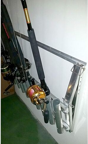 رف قضيب تثبيت على الحائط/سرير شاحنة بلاستيكي من Viking Solutions - حامل قضيب متين قابل للتعديل وسهل النقل، سعة 10 قضبان، متعدد الألوان in Kuwait