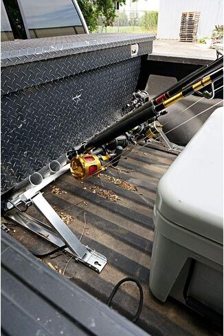 رف قضيب تثبيت على الحائط/سرير شاحنة بلاستيكي من Viking Solutions - حامل قضيب متين قابل للتعديل وسهل النقل، سعة 10 قضبان، متعدد الألوان in Kuwait