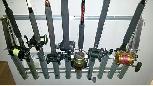 رف قضيب تثبيت على الحائط/سرير شاحنة بلاستيكي من Viking Solutions - حامل قضيب متين قابل للتعديل وسهل النقل، سعة 10 قضبان، متعدد الألوان in Kuwait