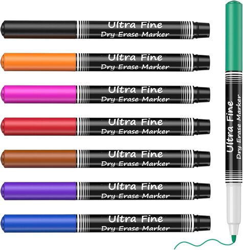 MaxGear Dry Erase Markers, Ultra Fine Dry Erase Markers, Ultra Fine Tip Dry Erase Markers, Extra Ultra Fine Point Dry Erase Markers, Ultra Fine Tip Markers, Color Dry Erase Markers for Office, 8 Count in Saudi Arabia