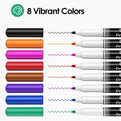 MaxGear Dry Erase Markers, Ultra Fine Dry Erase Markers, Ultra Fine Tip Dry Erase Markers, Extra Ultra Fine Point Dry Erase Markers, Ultra Fine Tip Markers, Color Dry Erase Markers for Office, 8 Count in Saudi Arabia