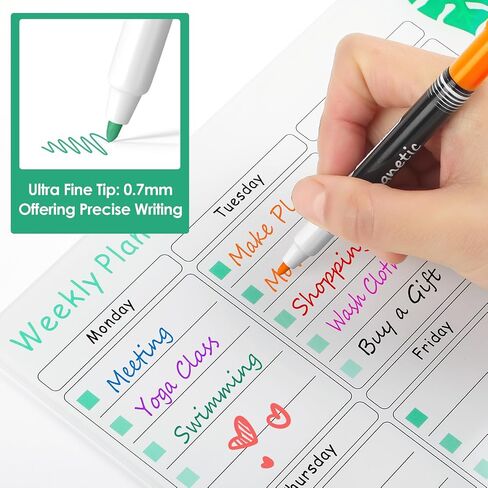 MaxGear Dry Erase Markers, Ultra Fine Dry Erase Markers, Ultra Fine Tip Dry Erase Markers, Extra Ultra Fine Point Dry Erase Markers, Ultra Fine Tip Markers, Color Dry Erase Markers for Office, 8 Count in Saudi Arabia