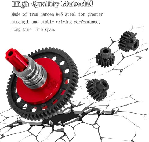 hopsupRC 7075 Metal Spur Gear Slipper Clutch 57T(32dp) مع مجموعات تروس ترس 3.175 مم (15T/16T/17T) ترقيات لـ 1/10 4x4 Granite/Senton/Big Rock/Vorteks 3s & 550، Kraton/Outcast 4S، 1/8 تايفون 3S، أحمر in Kuwait