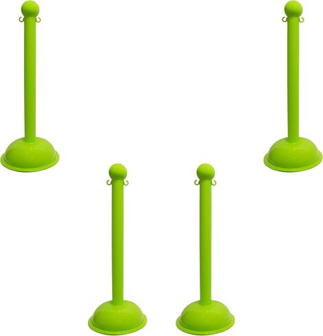 Mr. Chain Heavy-Duty Stanchion, Yellow, 41-Inch Height, 3-Inch Diameter Pole, Pack of 4 (99902-4) in Saudi Arabia