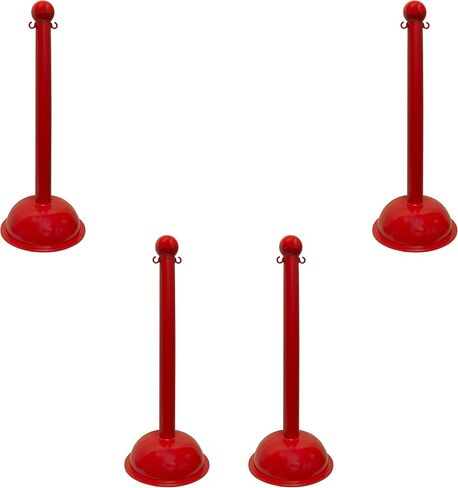 Mr. Chain Heavy-Duty Stanchion, Yellow, 41-Inch Height, 3-Inch Diameter Pole, Pack of 4 (99902-4) in Saudi Arabia