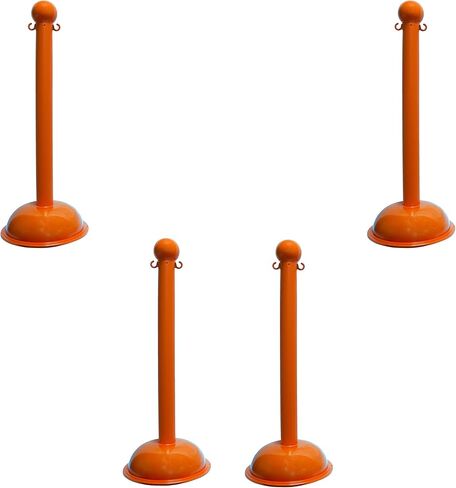 Mr. Chain Heavy-Duty Stanchion, Yellow, 41-Inch Height, 3-Inch Diameter Pole, Pack of 4 (99902-4) in Saudi Arabia