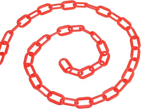 PATIKIL 0.2" Diameter 49Ft Length Plastic Chain Barrier, Safety Link Chain Stanchion for Crowd Control at Driveway Elevator Parking Lot, Red in Saudi Arabia