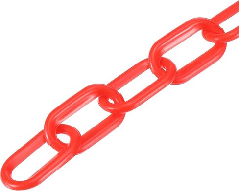 PATIKIL 0.2" Diameter 49Ft Length Plastic Chain Barrier, Safety Link Chain Stanchion for Crowd Control at Driveway Elevator Parking Lot, Red in Saudi Arabia