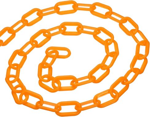 PATIKIL 0.2" Diameter 49Ft Length Plastic Chain Barrier, Safety Link Chain Stanchion for Crowd Control at Driveway Elevator Parking Lot, Red in Saudi Arabia