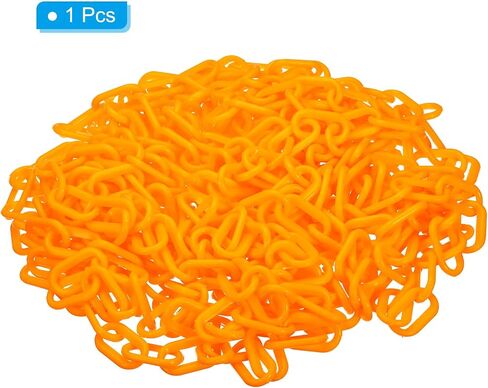 PATIKIL 0.2" Diameter 49Ft Length Plastic Chain Barrier, Safety Link Chain Stanchion for Crowd Control at Driveway Elevator Parking Lot, Red in Saudi Arabia