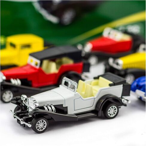 6 Pack - Diecast Cars Antique Classic American Vehicles with Pullback Action and Openable Doors, Collectible Vintage Retro Model Cars Toy for Display and Gifts for Kids (1:32 Scale) in Saudi Arabia
