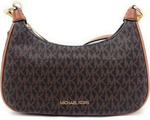 Michael Kors Cora Medium Signature PVC Zip Pouchette Crossbody Bag Brown PVC in Saudi Arabia