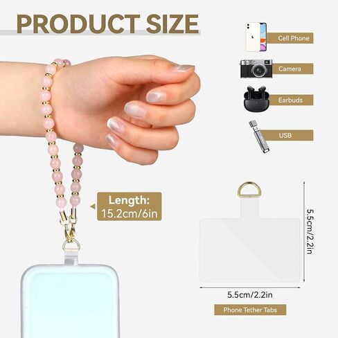 حزام معصم للهاتف الخلوي مطرز بالرخام من KALIONE مع علامة تبويب حبل، حبل معصم قابل للفصل للهاتف المحمول بدون استخدام اليدين، حزام معصم قابل للتعديل لحزام الهاتف للنساء in Kuwait