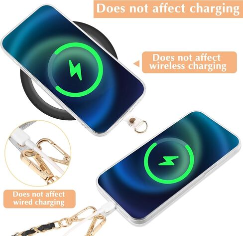 Amaxiu Women PU Leather Phone Lanyard, Metal Phone Charm Cell Phone Chain Strap Hand Free Cellphone Neck Strap for Phone in Saudi Arabia