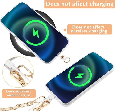 Amaxiu Women PU Leather Phone Lanyard, Metal Phone Charm Cell Phone Chain Strap Hand Free Cellphone Neck Strap for Phone in Saudi Arabia
