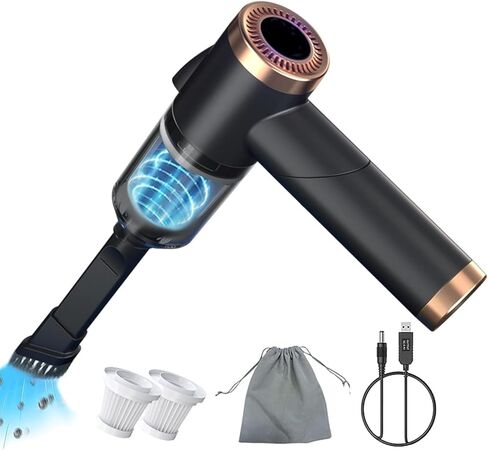 مكنسة كهربائية كيكيمو لمنظف سيارة تسلا للطراز 3/X/Y/S مكانس كهربائية محمولة مع ضوء LED لملحقات تسلا مع شفط قوي 5 فولت/120 وات/9000 باسكال 90 درجة مكنسة كهربائية قابلة للطي باللون الأسود in Kuwait