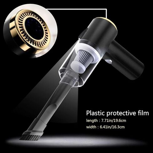 مكنسة كهربائية كيكيمو لمنظف سيارة تسلا للطراز 3/X/Y/S مكانس كهربائية محمولة مع ضوء LED لملحقات تسلا مع شفط قوي 5 فولت/120 وات/9000 باسكال 90 درجة مكنسة كهربائية قابلة للطي باللون الأسود in Kuwait