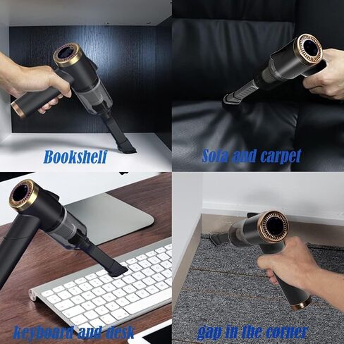 مكنسة كهربائية كيكيمو لمنظف سيارة تسلا للطراز 3/X/Y/S مكانس كهربائية محمولة مع ضوء LED لملحقات تسلا مع شفط قوي 5 فولت/120 وات/9000 باسكال 90 درجة مكنسة كهربائية قابلة للطي باللون الأسود in Kuwait