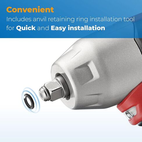 حلقة الاحتفاظ بالصدمات مقاس 3/8 بوصة تناسب مشبك حلقة الاحتكاك من ميلووكي 3/8 مع حلقة على شكل O، حلقة بديلة للصدمات لمفاتيح من نوع ميلووكي، أجزاء أدوات مفتاح الربط (12 مجموعة) in Kuwait